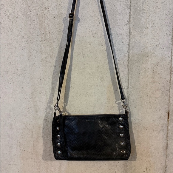 Hammitt Genuine Italian Soft Leather Black Crossbody Bag with Silver Accents - Picture 3 of 8